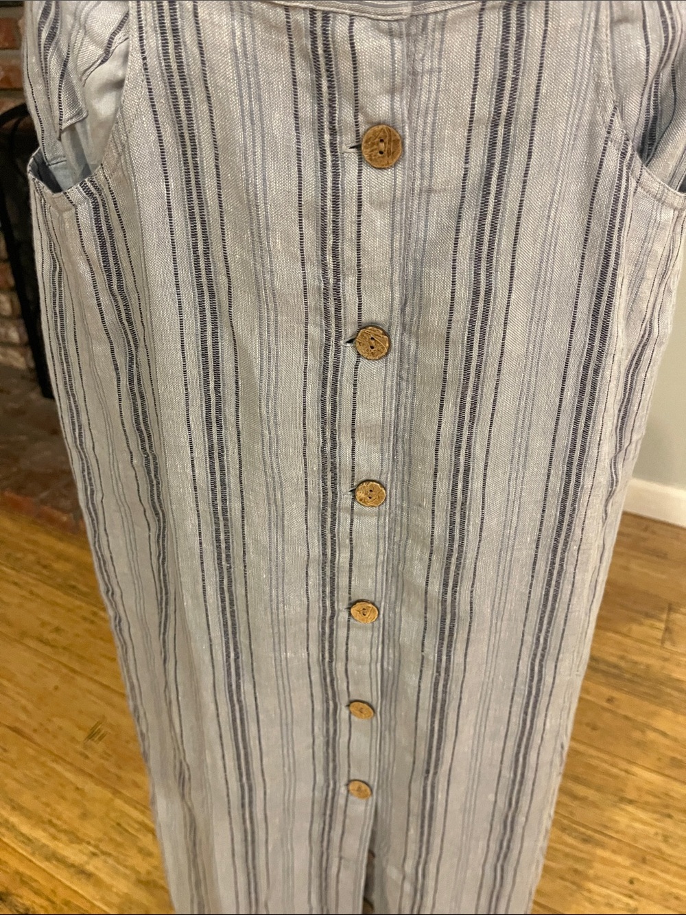 Faherty $148 NWT Striped Button-Front Maxi Skirt - Picture 2 of 5